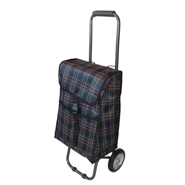 / Візок-сумка для покупок, тканинна, на колесах, клітинка