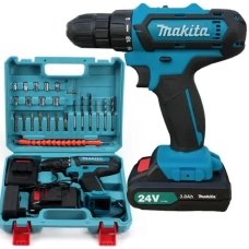 / Шуруповерт Makita 331 DWE, 24В, 5.0Аг, з набором інструментів