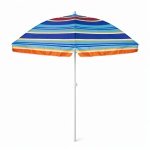 Пляжна садова парасолька 2.5 м Best-13 Смужки №3 Anti-UV з нахилом різнобарвний