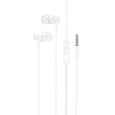 Навушники дротові вакуумні Borofone BM67 AUX з мікрофоном білий