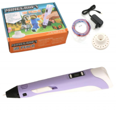 Ручка 3D Mincraft, для дитячої творчості, 3D PEN-44 фіолетовий  new