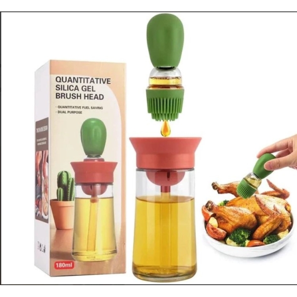 / Диспенсер для оливкової та олії масляна банка з пензликом 180 мл пляшка для олії, оцту