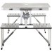 Стіл складаний для пікніка Aluminum Picnic Table 85 х 67 см 4 стільці сірий