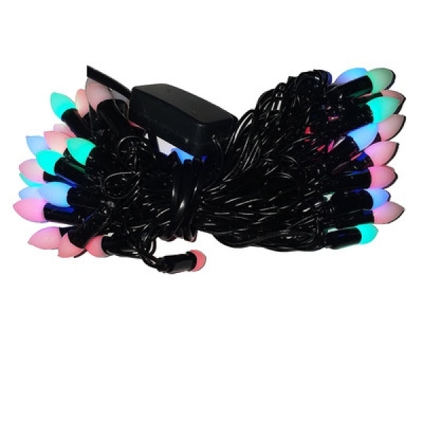 / Світлодіодна гірлянда-нитка чорний дріт 40 LED Xmas свічка 4 м мульти