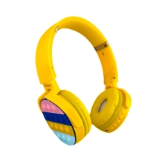 Навушники дитячі бездротові накладні POP IT Rainbow Headset 950BT FM MP3 Bluetooth жовтий