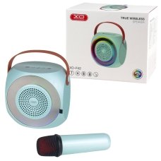 Колонка портативна XO F42 Dazzling Bluetooth LED з мікрофоном блакитний