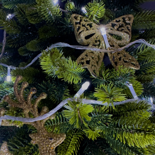 Світлодіодна гірлянда-нитка прозорий дріт 450 LED Euro Led ліхтарики 37 м 8 режимів білий