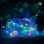 Світлодіодна гірлянда-нитка прозорий дріт 100 LED SFK-04 Bluetooth USB крапля 10 м мульти