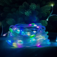 Світлодіодна гірлянда-нитка прозорий дріт 100 LED SFK-04 Bluetooth USB крапля 10 м мульти