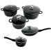 Набір посуду змішаний гранітне покриття 16 предметів Empire EM-7335 зі скляними кришками чорний Набір посуду змішаний гранітне покриття 16 предметів Empire EM-7335 зі скляними кришками чорний