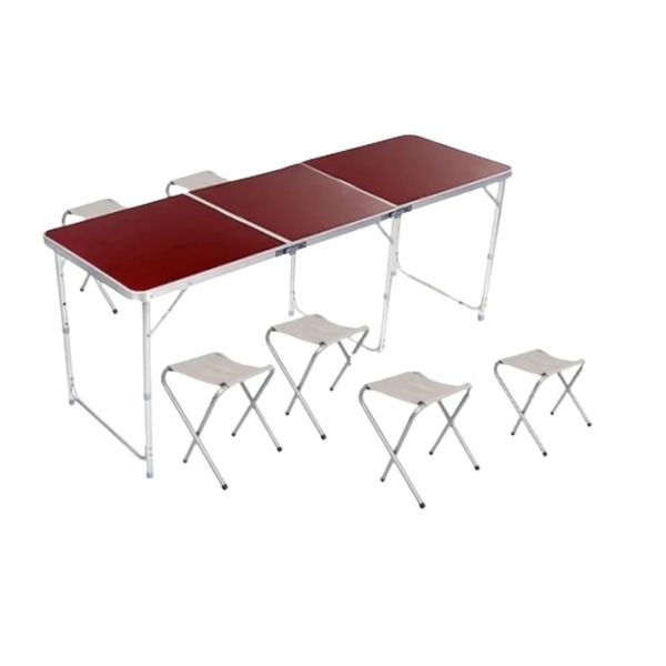 Набір складаних меблів Rainberg RB-9303 180 х 60 см 6 стільців коричневий