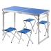 Стіл складаний для пікніка посилений 120 х 60 см 4 стільці синій