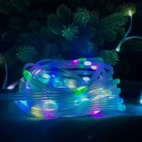 Світлодіодна гірлянда-нитка прозорий дріт 100 LED SFK-04 Bluetooth USB крапля 10 м мульти