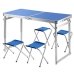 Стіл складаний для пікніка посилений 120 х 60 см 4 стільці синій