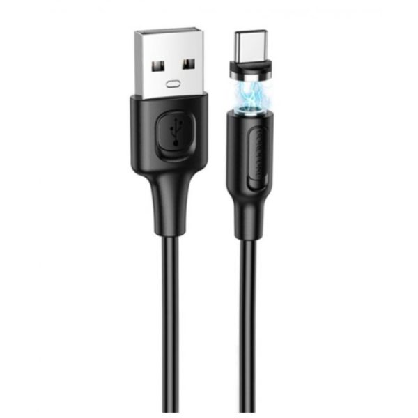 Кабель USB/Type-C 1 м BOROFONE BX41 магнітний 3 A чорний