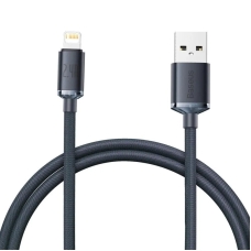 Кабель USB/Apple Lightning 1.2 м Baseus Crystal Shine 2.4 А чорний