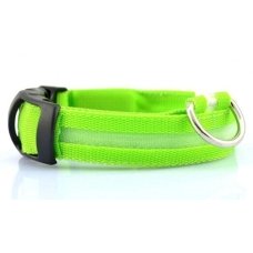 Нашийник текстильний з підсвіткою для собак XXL 60 см від батарейки зелений