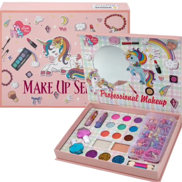 Набір дитячої декоративної косметики Make Up Set з намистинами рожевий Набір дитячої декоративної косметики Make Up Set з намистинами рожевий