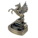 Попільничка із запальничкою Пегас метал 11 х 16 см бронзовий