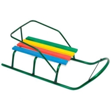 Санки дитячі сталеві класика на круглій трубі зелений