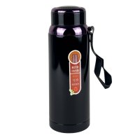 Термос нержавіюча сталь 0.8 л B25-6 з ситечком та ремінцем чорний