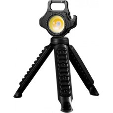 / Ліхтар-ручний акумуляторний w5133-2 з магнітом кліпсою на триногі з карабіном чорний