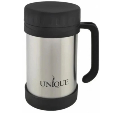 / Термос нержавіюча сталь 0.5 л Unique UN-1034 помповий сріблястий з чорним