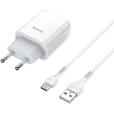 Зарядний пристрій з кабелем USB/Type-C 1 м HOCO C73A 2.4 А білий