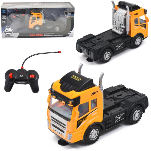Вантажівка на радіокеруванні 22 см 693A світлові та звукові ефекти чорний з жовтим