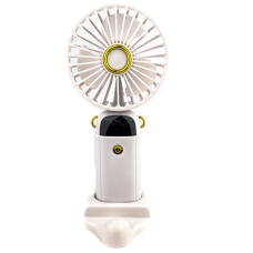 Вентилятор портативний Mini fan AND XL-880 діаметр 9 см з підставкою для телефону та дисплеєм білий