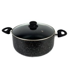 Каструля антипригарне покриття Empire EM-7330 Стон з кришкою 10 л чорний