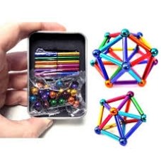 / Магнітний конструктор Neo Mix Color 7415, 64 деталі, палички і кульки