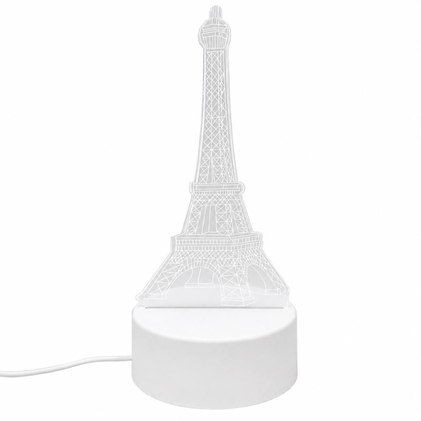 Нічник LED Ейфелева вежа USB 19 х 9.3 см білий
