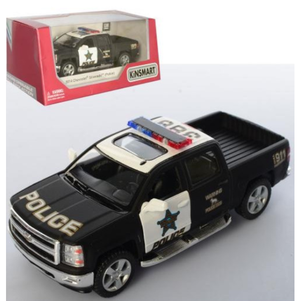 Машина метал KT5381WP  Chevrolet Silverado (Police) new