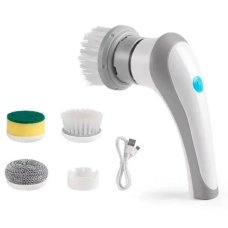 Щітка електрична для прибирання 3 насадки 904-12 акумуляторна 20 см білий з сірим