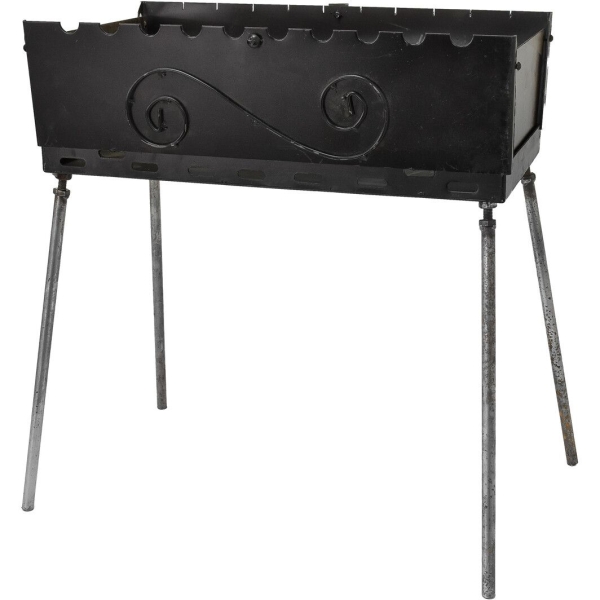 Мангал-валiза переносний розкладний на 10 шампурів товщина 2 мм з кованими елементами