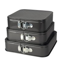 Набір форм для випікання 3 шт Empire 9833 антипригарне покриття квадратна чорний