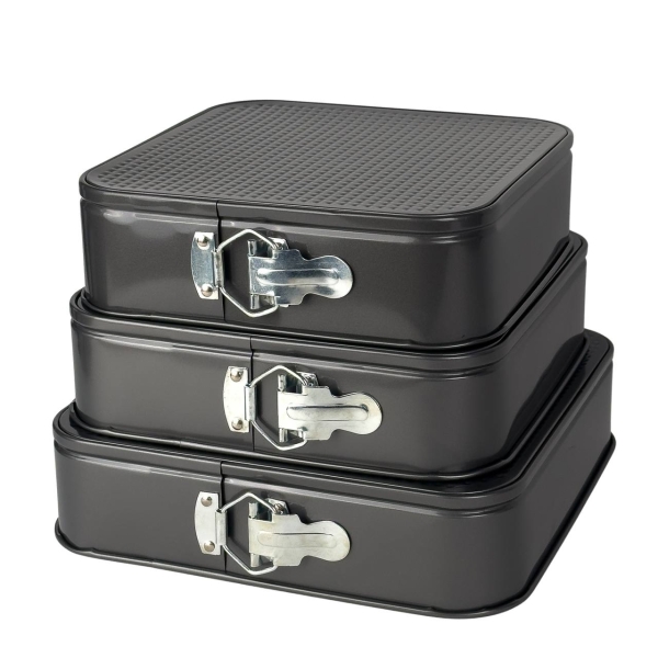 Набір форм для випікання 3 шт Empire 9833 антипригарне покриття квадратна чорний