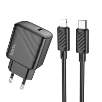 Зарядний пристрій з кабелем Type-C/Apple Lightning 1 м HOCO CS22A Value 30 W чорний