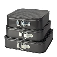 Набір форм для випікання 3 шт Empire 9833 антипригарне покриття квадратна чорний