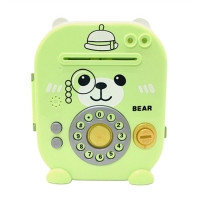 Скарбничка-сейф Ведмедик YY-47J-K-L-I 20 х 17 см електронна з кодовим замком та відбитком пальця зелений