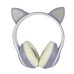 Навушники дитячі бездротові накладні CAT STN-28 LED MP3 Bluetooth з вушками фіолетовий