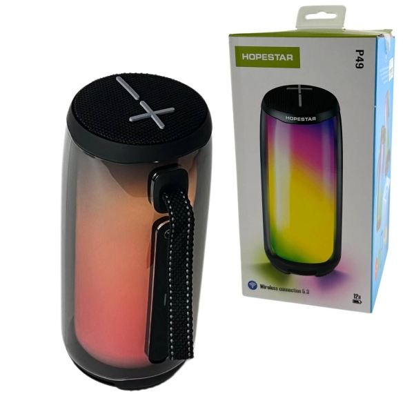 Колонка портативна Hopestar P49 Bluetooth LED чорний