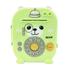 Скарбничка-сейф Ведмедик YY-47J-K-L-I 20 х 17 см електронна з кодовим замком та відбитком пальця зелений