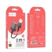 Перехідник 2в1 USB M/2х3.5 мм AUX F 15 см HOCO LS37 чорний