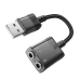 Перехідник 2в1 USB M/2х3.5 мм AUX F 15 см HOCO LS37 чорний