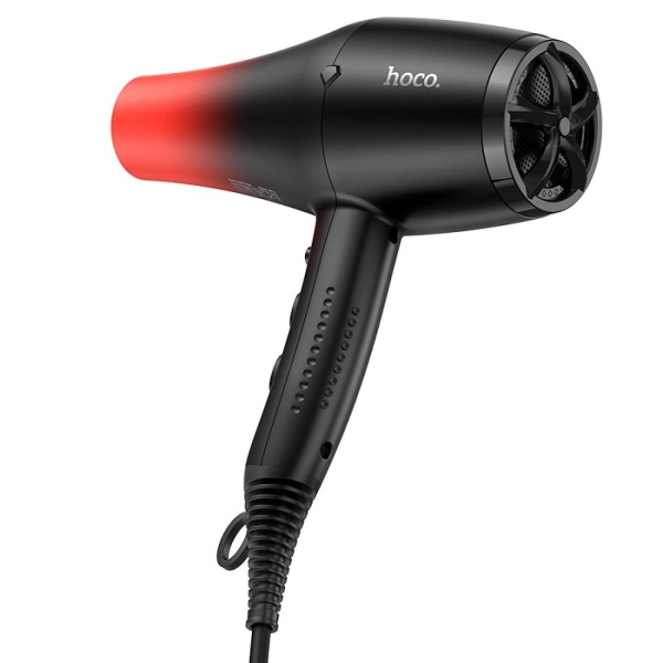 Фен для волосся HOCO HP15 2400 Вт чорний з червоним