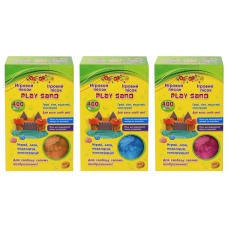 / Пісок для моделювання, 400г 6 формочок "замок" + стеки мікс кол