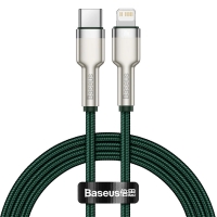 Кабель Type-C/Apple Lightning 1 м Baseus Cafule Series Metal 20 Вт зелений