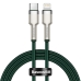 Кабель Type-C/Apple Lightning 1 м Baseus Cafule Series Metal 20 Вт зелений